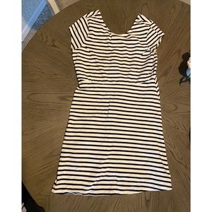 Black and white striped dress- fitted